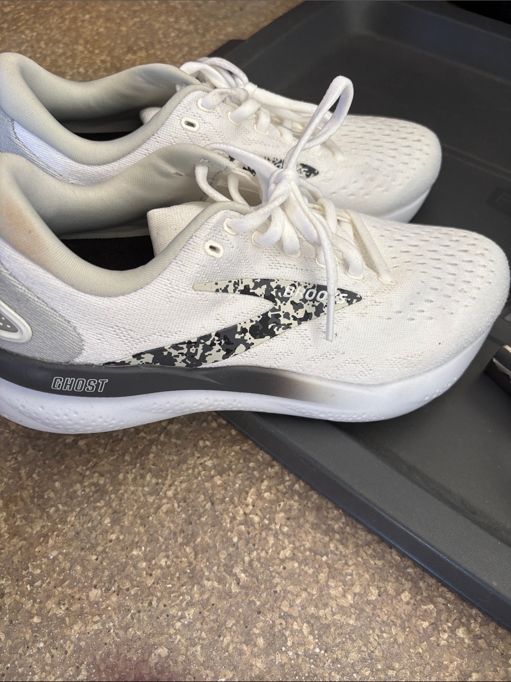 Brooks Women's Ghost Running Shoes - White with Gray Accents